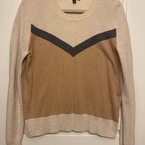 Banana Republic Chevron Sweater - Cream and Brown